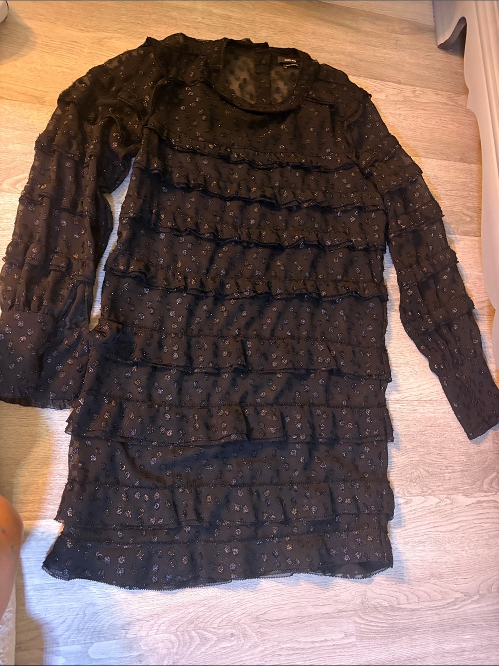 Isabel Marant Black Layered Ruffle Long-Sleeve Dress mainline